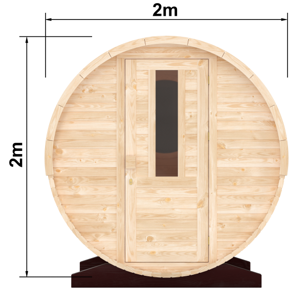 Fasssauna / Gartensauna / Banja / Round 4,0 m mit Balkon